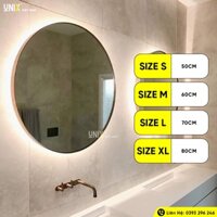 Gương Tròn Viền Inox Mạ Vàng PVD Cao Cấp - Phôi gương Bỉ Nhập Khẩu - Hàng chính hãng Unix - Bảo hành 2 năm