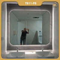 Gương Viền Thép Sơn Tĩnh Điện HCN, Oval, Elip , Vòm Chùa Hậu Led Có Cảm Ứng TB11-PB ( Gương Phổ Thông )