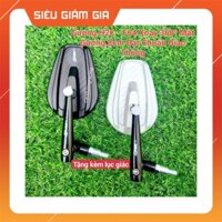 Gương xe máy kính chiếu hậu H2c mẫu X5 Carbon - Xoay 360 độ, Gương đạt chuẩn giao thông mặt gương 8.2cm Caoduongracing