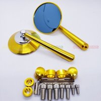 Gương xe máy kính chiếu hậu rizoma tròn nhôm CNC gắn wave dream sirius sh ab ex, màu vàng