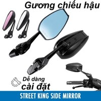 Gương xe máy/Gương chiếu hậu xe máy/ kính chiếu hậu xe máy Zacro 360° cao cấp, được làm bằng hợp kim nhôm có độ bền cao