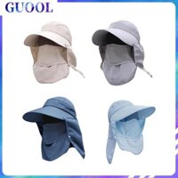 Guool Cổ Gaiter Khăn Mặt Chống Nắng Che Mặt Có Nắp Cổ Có Thể Tháo Rời Tấm Che Viền Rộng Mũ Xô Cho Ngoài Trời