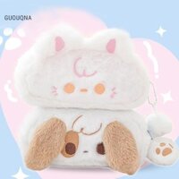 Guouqna 1Pc Dễ Thương Sang Trọng Chó Con Bút Chì Túi Bảo Quản Hoạt Hình Động Vật Hộp Đựng Bút Đa Năng Dung Tích Lớn Văn Phòng Phẩm Túi GUOUqna