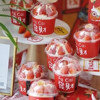 Guouqna 50 Chiếc Cốc Pudding Có Nắp Hộp Nhựa Kem Mousse Món Tráng Miệng Dã Ngoại Đóng Gói Tiệc Tráng Miệng Cốc Có Nắp GUOUqna