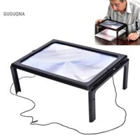 Guouqna Large A4 Page Hands Free Kính lúp 3x có đèn LED phóng đại đọc sách, GUOUqna