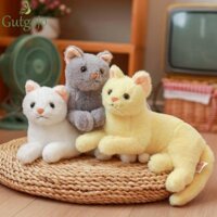 Gutgojo Mô Phỏng Mèo Sang Trọng Đồ Chơi Gối Đầu Gối Cho Trẻ Em Thú Nhồi Bông Mèo Con Gối Trang Trí Nhà Cửa Mềm Đồ Chơi Ngủ Sang Trọng Gối