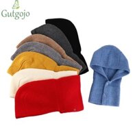 GUTGOJO Mũ Len Trùm Đầu Kèm Khăn Choàng Cổ Giữ Ấm Mùa Đông Thiết Kế Sáng Tạo Dễ Thương Cho Nam Và Nữ