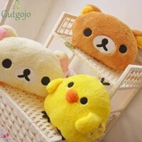 Gutgojo Rilakkuma Đồ chơi sang trọng, Gối mềm hình gấu nâu ấm áp, Búp bê sang trọng Chick Phim hoạt hình gấu Kawaii Đồ chơi nhồi bông Đồ chơi cặp đôi