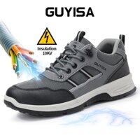 Guyisa Giày An Toàn Giày Công Sở Giày Điện Mũ Mũi Nhựa Màu Xám Chống Đập Chống Xuyên Cách Nhiệt10KV CN size37-45 3129