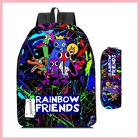 [Guyn] Ba lô đi học Phong cách mới Rainbow Friends Ba lô bạn bè Rainbow Túi đi học tiểu học Trẻ em Phim hoạt hình Ba lô Hộp đựng bút chì