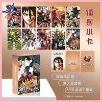 [Guyn] LOMO Card Attack on Titan Levi Ackerman Attack on Titan Laser Photocard 55 Miếng Nhân Vật Anime Không Lặp Lại Thẻ Flash Chính Hãng Góc Tròn Polaroid LOMO Card Eren Jaeger Mikasa Armin Arlert