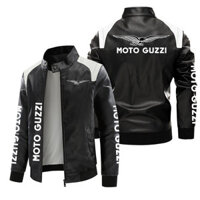 Guzzi moto guzzi Logo ô tô Áo khoác da nam PU cao cấp nhẹ Áo khoác da sang trọng Áo khoác da chống gió Áo khoác da đua xe ấm áp Áo khoác đi xe đạp