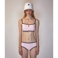 Gwenny M-XL Áo tắm Hàn Quốc đi biển tour trắng hồng đen màu trơn không tay bikini nữ gợi cảm