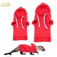 GWJ3360 Có dây rút Áo Hoodie chồn Mềm Ấm áp Quần áo đi chơi cho Chuột Hamster Quần áo Chuột Hamster lông cừu dày Lông cừu Áo khoác ấm chồn Dành cho thằn lằn/sóc