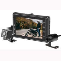 GYAM Motorcycle Camera Driving Recorder Waterproof Dual Lens 1080P Motorbike Dash Cam DVR Video Recording, Sports Action Camera with 3" LCD Screen