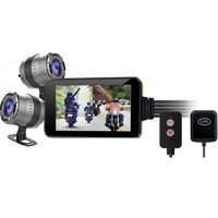 GYAM Motorcycle Camera Motorcycle Dash Cam, Waterproof 140° Dual Lens 1080P Motorbike Driving Recorder DVR Video Recording, Sports Action Camera wi...