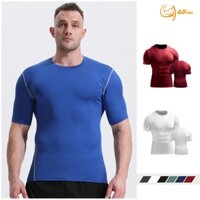 [GYMen] Men's fitness outdoor clothes tights sports running short-sleeved t-shirt undershirt gym fitness wear quick-drying breathable