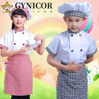 GYNICOR Gynicor Trẻ Em Đầu Bếp Bộ Trang Phục Nhà Hàng Dễ Thương Top Tạp dề Trẻ Em Đảng Nhà Bếp Trang Phục Hóa Trang