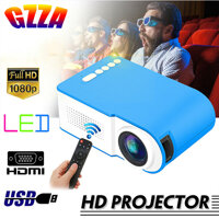 Gzza【COD】【Free Shipping】7000 Lumens 1080P Mini LED 3D Projector Home Cinema Theater Video Multimedia USB