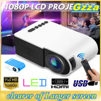 Gzza【COD】【Free Shipping】7000 Lumens 1080P Mini LED 3D Projector Home Cinema Theater Video Multimedia USB