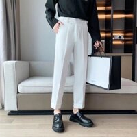 [H] Quần Tây Nam Cạp Cao Sidetab Trouser GS01 2 Khuy Chỉnh Eo Cao Cấp, Quần Âu Chống Nhăn Hàn Quốc