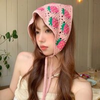 (H165) Khăn Bandana Hình Tam Giác Đan Len Phong Cách Hàn Quốc Dễ Thương ❤️