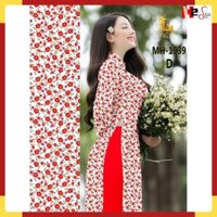 [H2 STYLE] Áo dài nữ hoa nhí đỏ