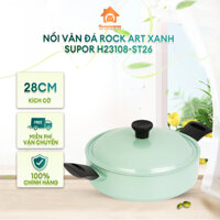H23108-ST26 Nồi vân đá Rock Art xanh, dùng cho bếp từ Supor H23108-ST26
