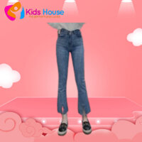 h321-Quần bò ống loe xẻ trước size 28