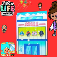 h35 Đồ chơi giấy ngồi nhà búp bê, đồ chơi giấy tocaboca, học liệu montessori, toca boca Mall Book