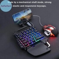 Ha Bàn phím chơi game cơ một tay RGB Backlit Bàn phím chơi game Mini cầm tay VN