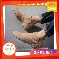 [HẠ GIÁ] Giày boot nam cao cổ chất da lộn chuẩn xịn tăng chiều cao, giày nam da lộn buộc dây Hàn Quốc