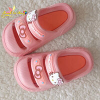 (Hà Nội) FREESHIP EXTRA Dép Sandal Nữ Quai Ngang Họa Tiết Hello Kitty Giày Nữ Đi Học Đế Cao SKUKITTY