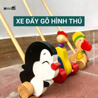 (Hà Nội only) Xe đẩy gỗ hình thú cho trẻ đồ chơi trẻ em đồ chơi cho bé 1 tuổi gỗ Montessori WooT2