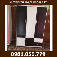 [Hà Nội] Tủ nhựa Đài Loan 3 cánh, 2 buồng, 4 ngăn kéo VTL03_05