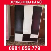 [Hà Nội] Tủ nhựa Đài Loan 3 cánh, 2 buồng, 4 ngăn kéo VTL03_05