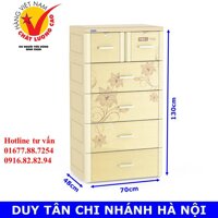 (Hà Nội) Tủ nhựa Duy Tân Tabi L 5 tầng - Kem Văn Gỗ