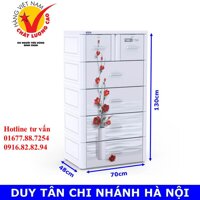 (Hà Nội) Tủ nhựa Duy Tân Tabi L 5 tầng - Trắng Hoa Đỏ