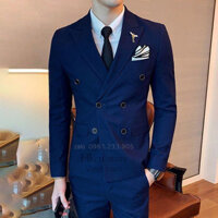 Hà Nội  Vest nam cao cấp - Mã xanh lân 6 cúc - hàng chất cứng gồm 1 quần 1 áo vest
