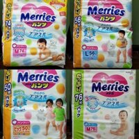 [Hà Nội]Bỉm Merries Dán/Quần Nội Địa Nhật Tiêu Chuẩn (Date Mới) NB96/S88/M68/L58 Quần M64/L50/XL44/XXL28