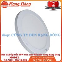 [HÀ NỘI]Đèn LED ốp trần 18W tròn cảm biến siêu mỏng Rạng Đông