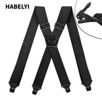 Habelyi Nẹp Đàn Hồi, Nẹp Rộng 3,8Cm Có Thể Điều Chỉnh, Tiệc Cưới Thời Trang Vintage X Lưng 4 Kẹp Dây Đeo Quần Thắt Lưng Nam Nữ