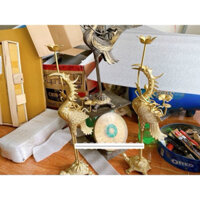 Hạc  đông cao 56 cm chaat liệu bằng đồng hạc thờ cúng phong thuỷ