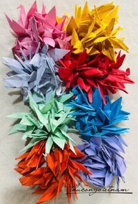 Hạc giấy gấp sẵn nhiều màu