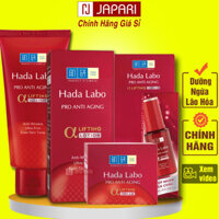 HADA LABO Kem Dưỡng Chống Lão Hóa + Srm Sữa Rửa Mặt Hadalabo + Lotion + Essence - Combo Kem Dưỡng Chống Lão Hoá JAPARI