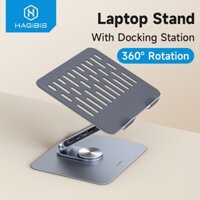 Hagibis 360 Xoay Có Thể Điều Chỉnh Nhôm Laptop Đứng Cho Bàn Làm Việc Với USB C Dock 8 Cổng 4k HDMI PD 100W Mở Rộng Tiện Dụng Laptop Riser USB C Hub Cho Macbook Windows Notebook