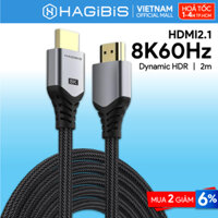 HAGIBIS Cáp HDMI 2.1 8K60Hz - 2m - hỗ trợ Dynamic HDR, đầu bọc kim loại, dây bọc sợi siêu bền