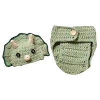 Haha 1 Bộ Mũ Khủng Long Xanh Phù Hợp Với Bộ Quần Sơ Sinh Đáng Yêu Mông Quấn Quần