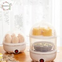 Haha 220V Nồi Hơi Trứng Điện Đa Năng Hai Lớp Nồi Trứng Mini Hấp Poacher Nấu Ăn Nhà Bếp Máy Ăn Sáng VN