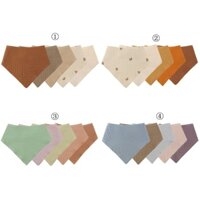 Haha 5 Cái Cho Ăn Nhỏ Giọt Yếm Cotton Sơ Sinh Nút Chụp Mềm Mại Cho Khăn Tam Giác Cho Bé